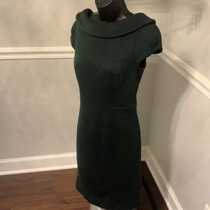 Milly of New York Forest Green Cable Knit Wool Blend Dress Size S